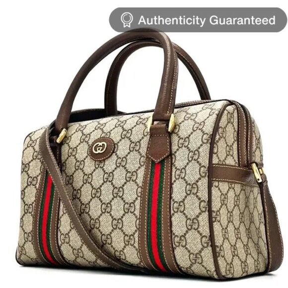 Authentic Gucci GG Sherry Supreme Ophidia 2Way Crossbody Web Canvas Boston Bag - Picture 1 of 12
